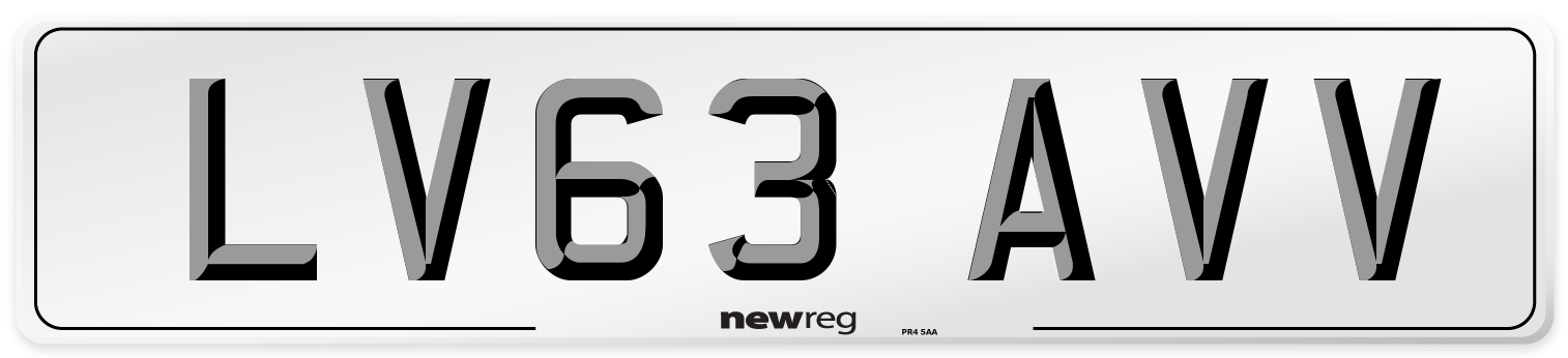 LV63 AVV Number Plate from New Reg